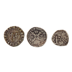 Lot de 3 monnaies royales françaises: -