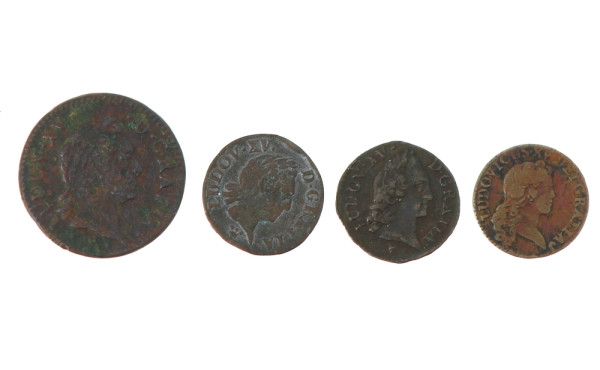 LOUIS XV - Lot de 4 pièces: 3 liards Lo