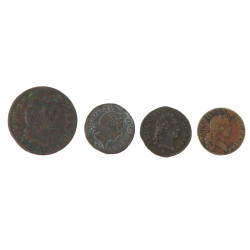 LOUIS XV - Lot de 4 pièces: 3 liards Lo