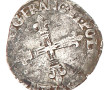 HENRI III - 1/4 écu d'écu argent 1589 T 
