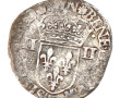 HENRI III - 1/4 écu d'écu argent 1589 T 