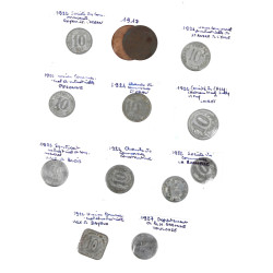13 jetons de nécessité 10 cts dont Royan