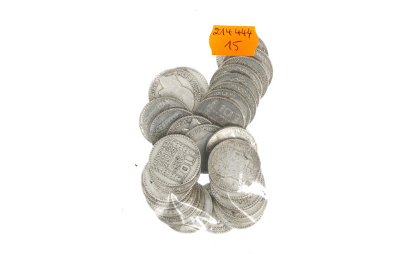 Lot de 32 pièces de 10 F Turin en argent