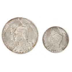Lot de 2 pièces en argent Allemagne 1901