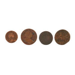 Lot de 4 pièces anciennes en cuivre