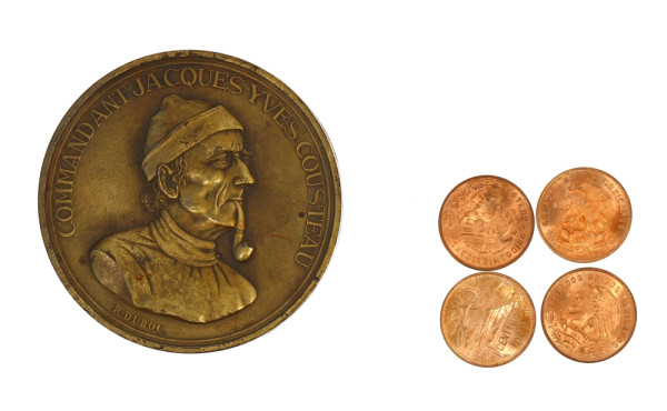 COUSTEAU - Médaille de table en bronze d