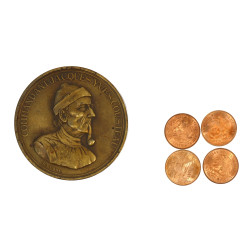 COUSTEAU - Médaille de table en bronze d