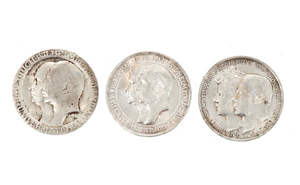 Allemagne - Lot de 3 pièces argent : une