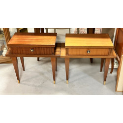 Paire de chevets années 50/60 en bois ve