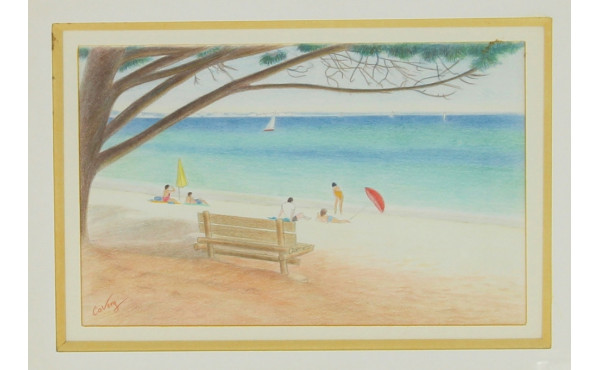 Jean CAVENG (1905-1993) "Plage en Finist