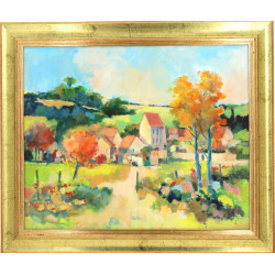 Roger HAROT (1928-2003) "Paysage de camp