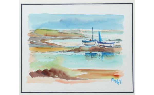 Louis MAHE (Xxe) "Bateaux amarrés à Doël