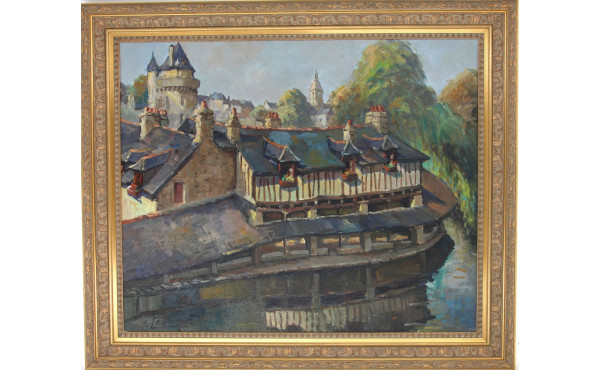 Edouard LE SAOUT (1909-1981) "Le lavoir 