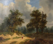 Ecole XIXème "Paysanne sur le chemin et 
