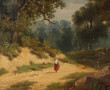 Ecole XIXème "Paysanne sur le chemin et 