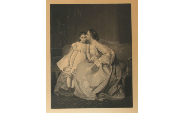 Gravure d'interprétation en noir et blan