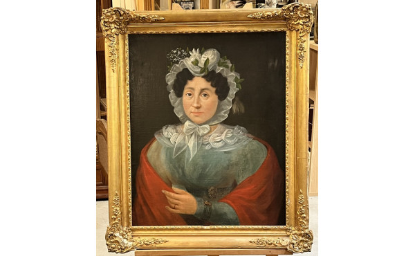 Ecole XIXème "Portait de femme", huile s