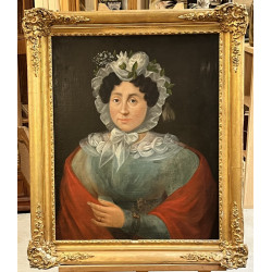 Ecole XIXème "Portait de femme", huile s