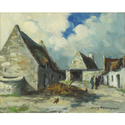 Guy PENNAMEN (1932-2022) "Cour de ferme"