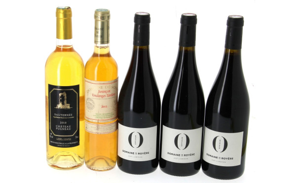 Lot de 5 bouteilles: - 3 B rouge AOP Lu