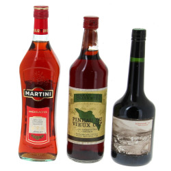 Lot de 3 bouteilles: - 1 B Martini rosé