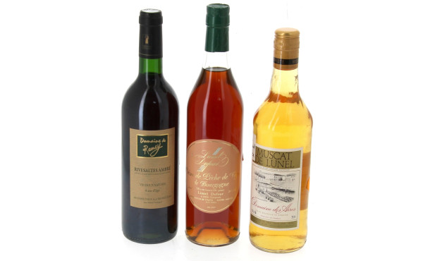 Lot de 3 bouteilles: - 1 crème de pêche
