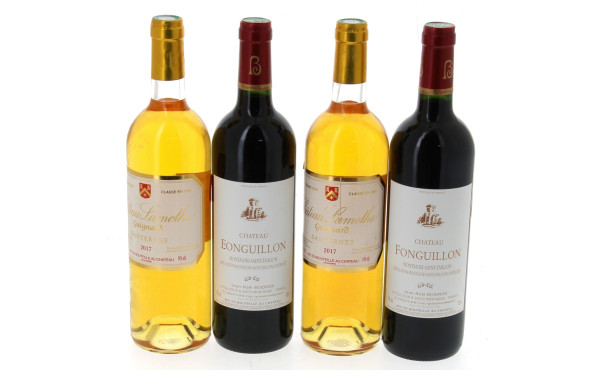 Lot de 4 bouteilles: - 2 B SAUTERNES Ch