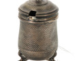 Moutardier en argent guilloché, poinçonn