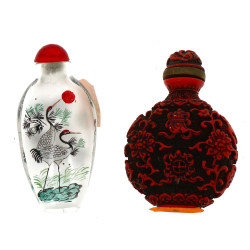 CHINE Xxème - Lot de 2 tabatière chinois