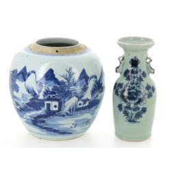 CHINE - Pot en porcelaine à décor de pay