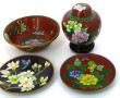 Lot de pièces en cloisonné : pot à ginge