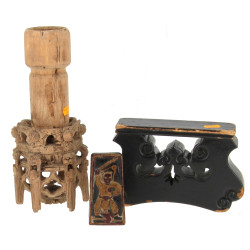 Appui-tête chinois en bois noirci H 13,5