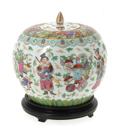 CHINE Xxème - Pot à gingembre couvert en