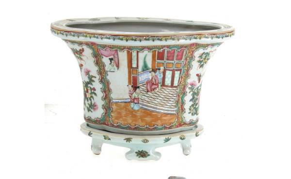 CHINE Xxème - Jardinière polylobée en po