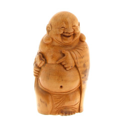 CHINE - Bouddha rieur, statuette en bamb