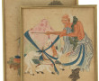 ASIE, vers 1910/1920 - "Bouddha, paon et