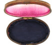 Grand coffret de forme ovale en placage 