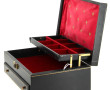 Coffret à bijoux vintage en cuir noir et