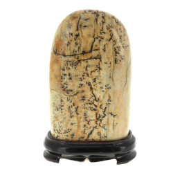 Jaspe de Chine teinté sur socle bois, H 