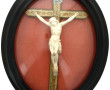 Christ en croix en plâtre blanc, croix d