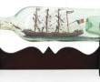 Quatre-mâts en mer, navire en bouteille,