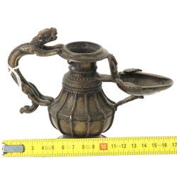 NEPAL - Lampe à huile rituelle en bronze