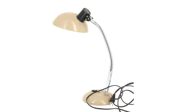Lampe de bureau en métal laqué brun clai