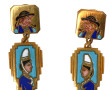 Paire de clips d'oreille fantaisie en mé