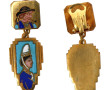 Paire de clips d'oreille fantaisie en mé