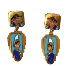 Paire de clips d'oreille fantaisie en mé