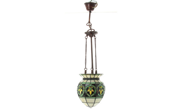 Suspension façon vitrail H. 74 cm