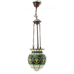 Suspension façon vitrail H. 74 cm