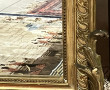 Miroir XIXème en bois et stuc doré décor