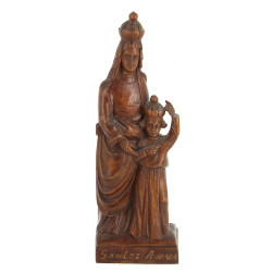 SAINTE-ANNE - Statuette en bois sculpté,